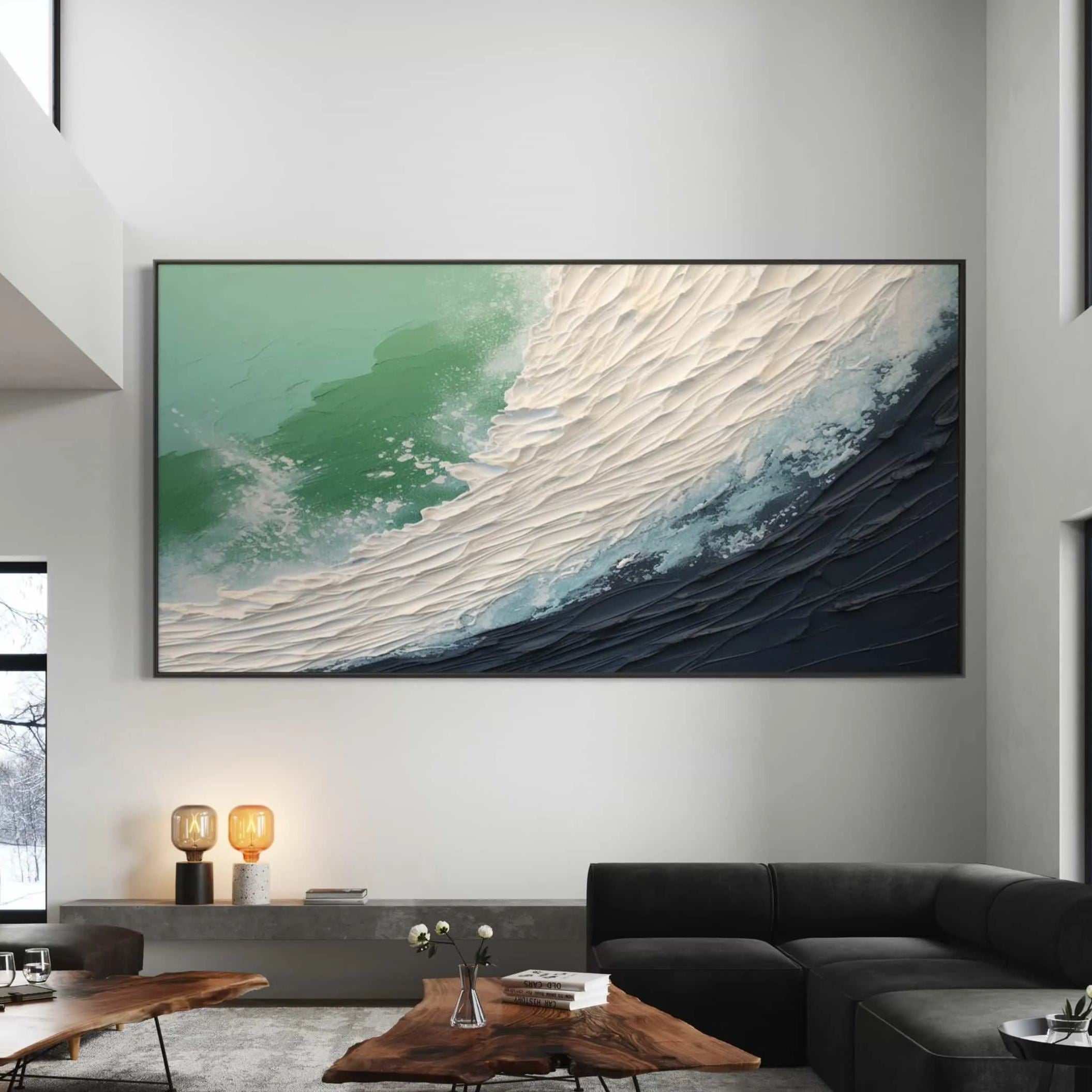 Abstract Ocean Waves Canvas Wall Art