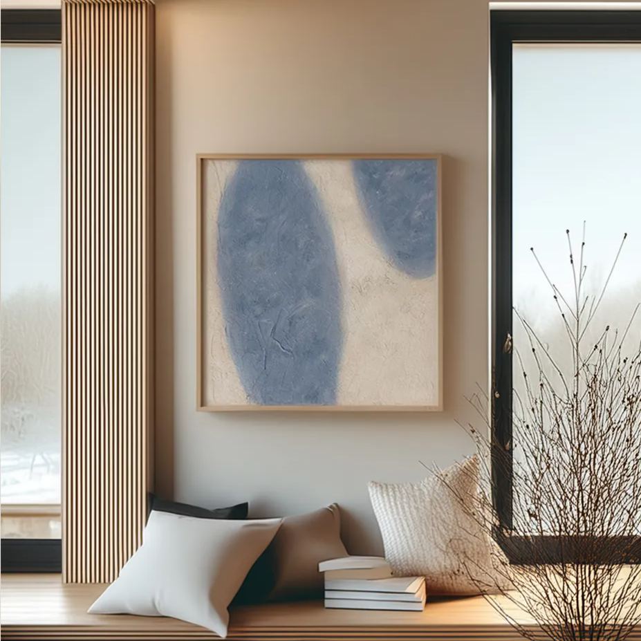 Minimalist Geometric Art #MG023 in a modern living room setting.
