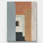 Abstract modern architecture wall art featuring warm and calming tones, perfect for home decor.