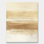 Minimalist abstract landscape canvas wall art featuring beige and brown gradients for a serene decor touch.