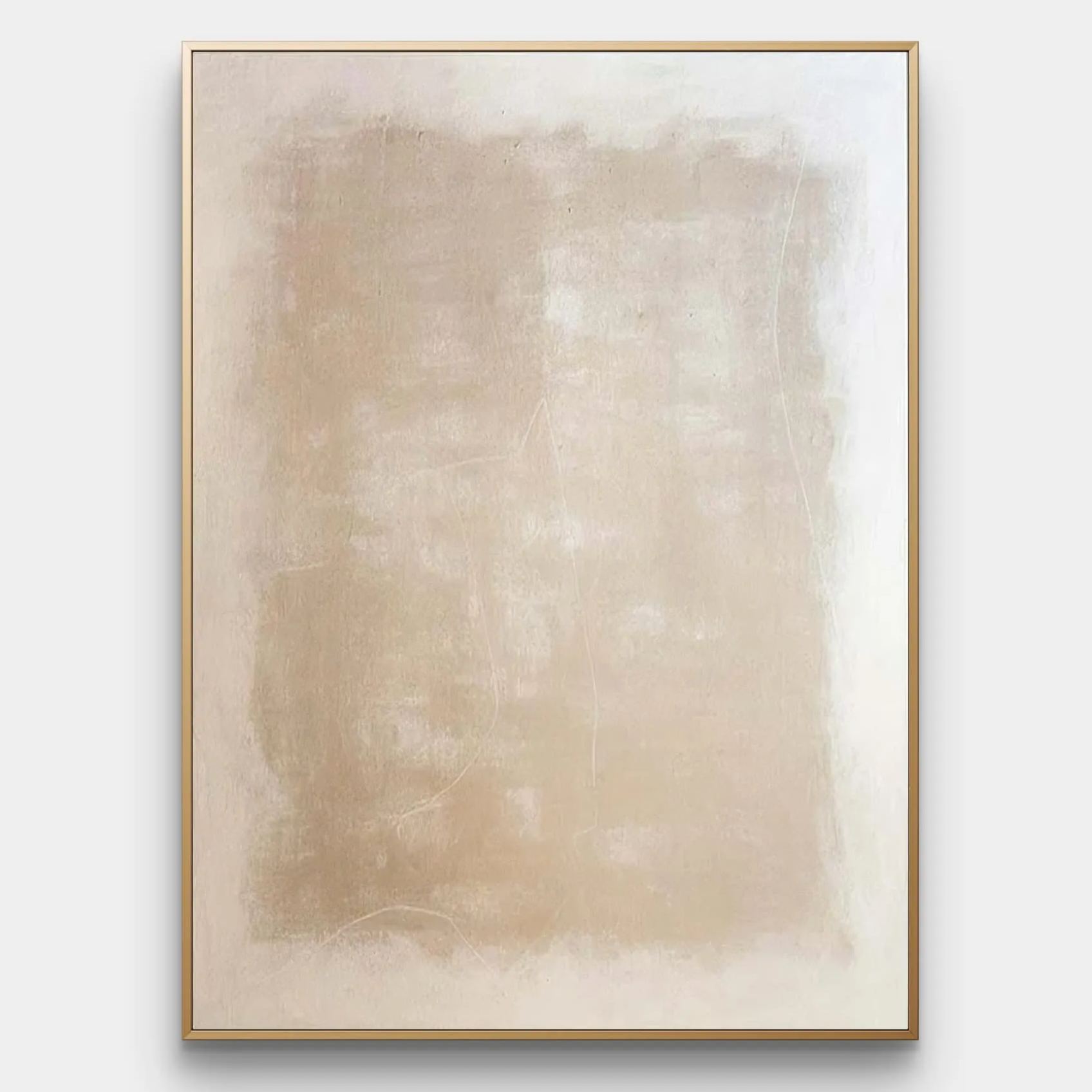 Minimalist abstract canvas wall art with beige and white tones, featuring natural textures for a serene and timeless look.