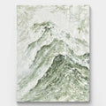 Green mountain abstract oil painting depicting the serenity and grandeur of natural landscapes, perfect for modern home decor