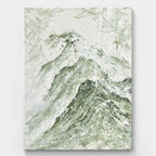Green mountain abstract oil painting depicting the serenity and grandeur of natural landscapes, perfect for modern home decor.