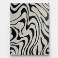 Mid-Century Modern Wave Pattern Canvas Art in Black and White