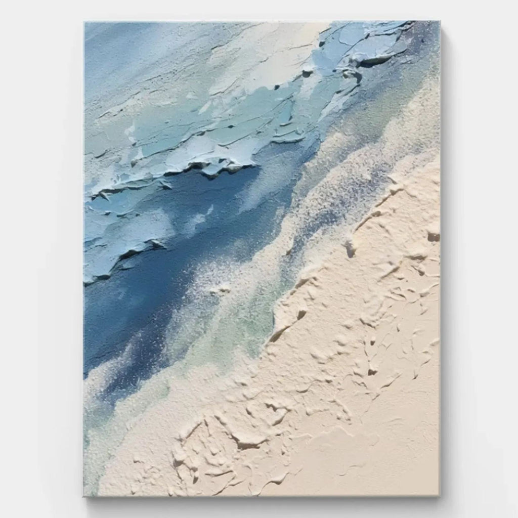 Modern Abstract Ocean Waves and Beach Textured Wall Art #SEA003