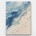Modern Abstract Ocean Waves and Beach Textured Wall Art #SEA003