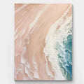 Modern Textured Beach Scene in Pink and White Tones#SEA002