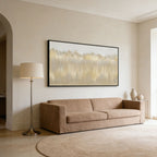 Modern Minimalist White and Beige Wall Art - Ivory Distance