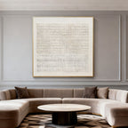 3D Textured Wabi Sabi Geometric Artwork - Ivory Lattice