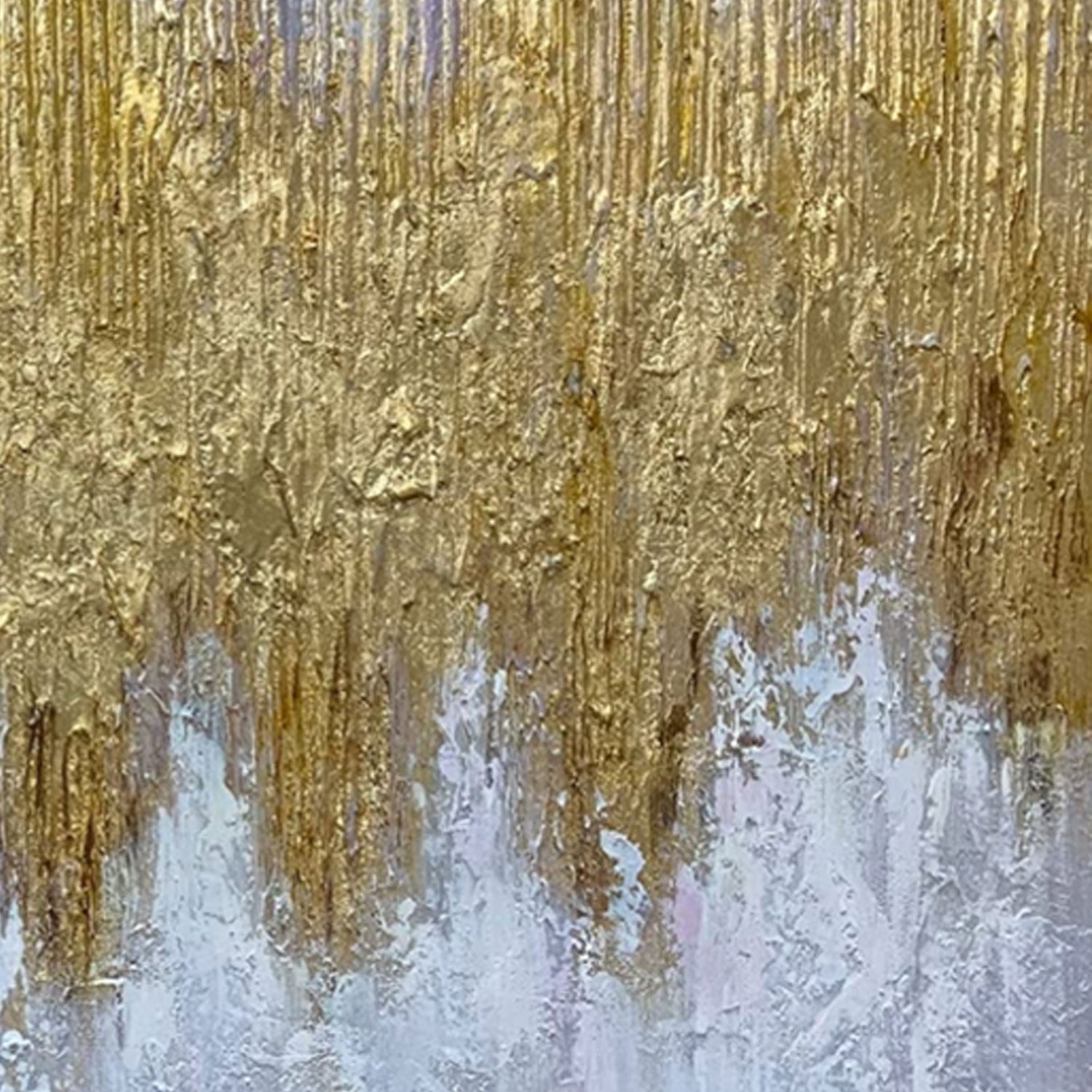 Modern Expressionist Gold Wall Art - Gilded Rainfield