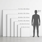 正方形画布模板展示尺寸从24×24到72×72英寸，Lumi Gallery品牌展示。