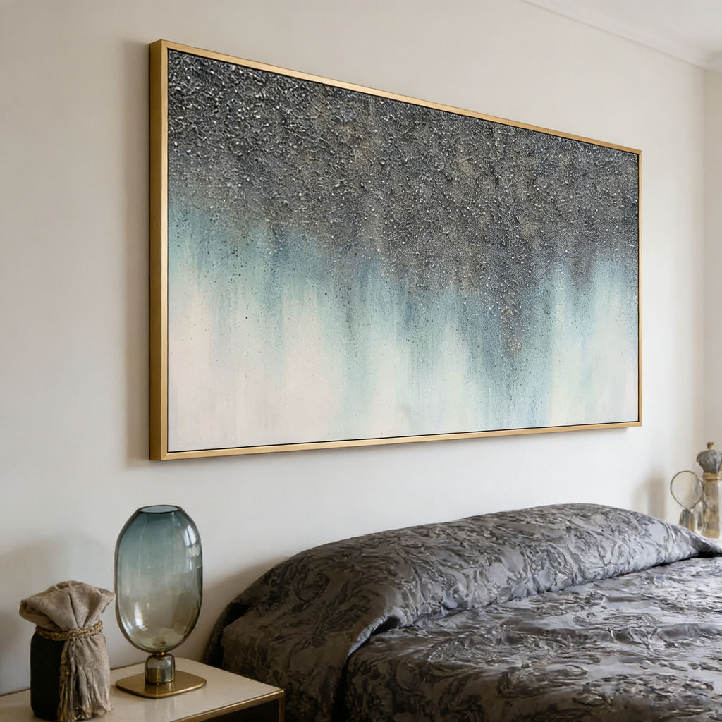 Abstract Gray and Blue Wall Art - Mineral Stillwater
