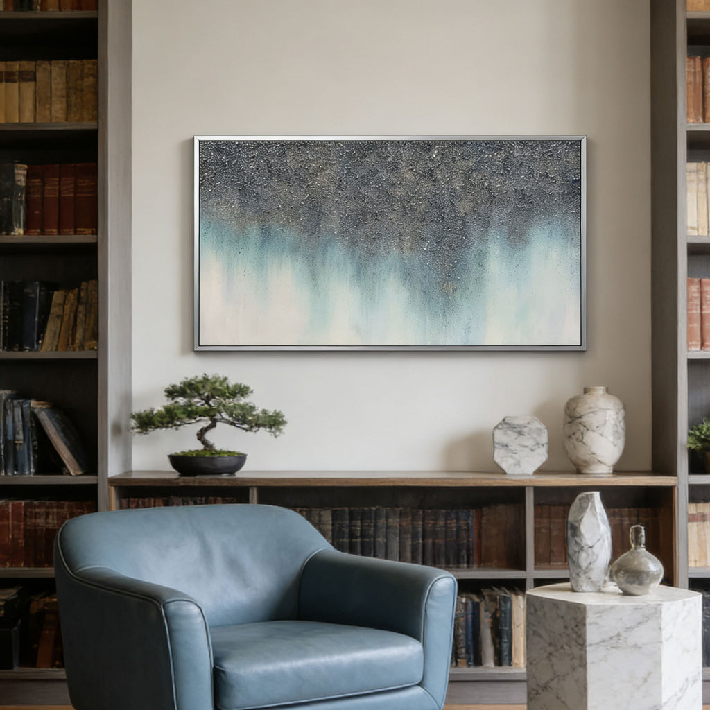 Abstract Gray and Blue Wall Art - Mineral Stillwater