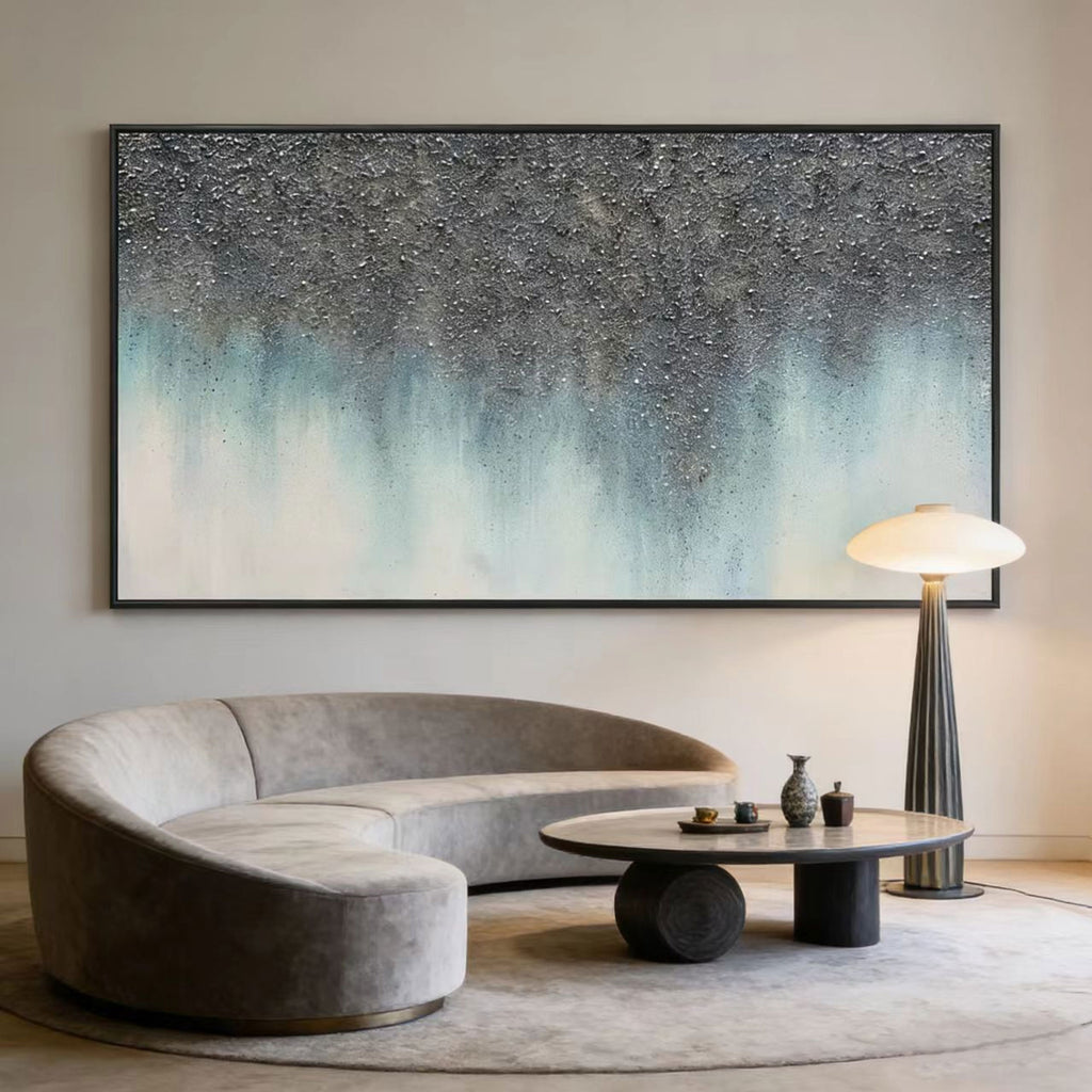 Abstract Gray and Blue Wall Art - Mineral Stillwater