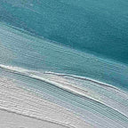 Textured minimalist beach wall art 'Drift' in teal and white by Lumi Gallery