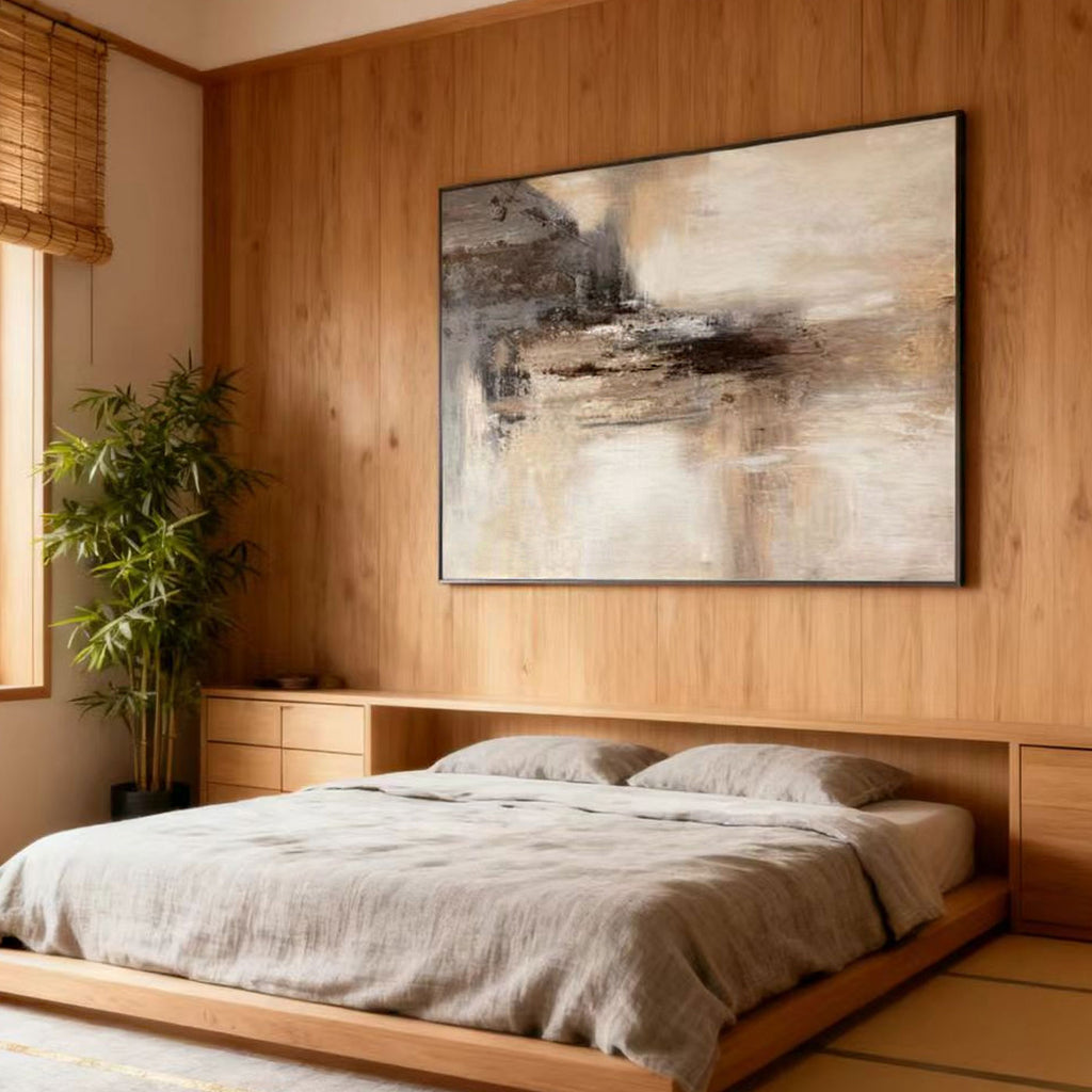 Wabi Sabi Abstract Landscape Canvas Art - Mistward Shore
