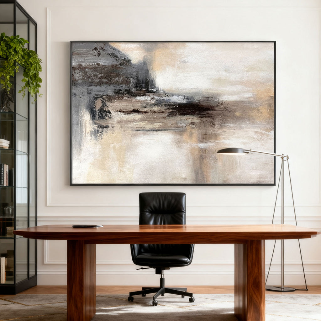 Wabi Sabi Abstract Landscape Canvas Art - Mistward Shore