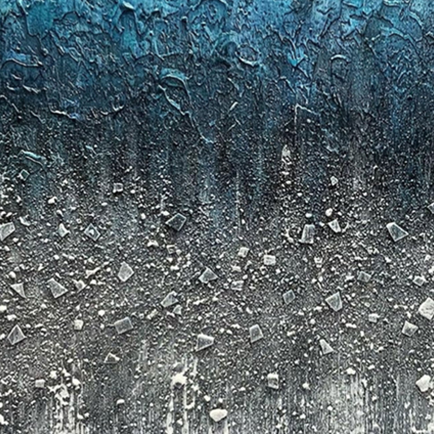 Modern Abstract Blue Mixed Media Wall Art - Blue Ashfall