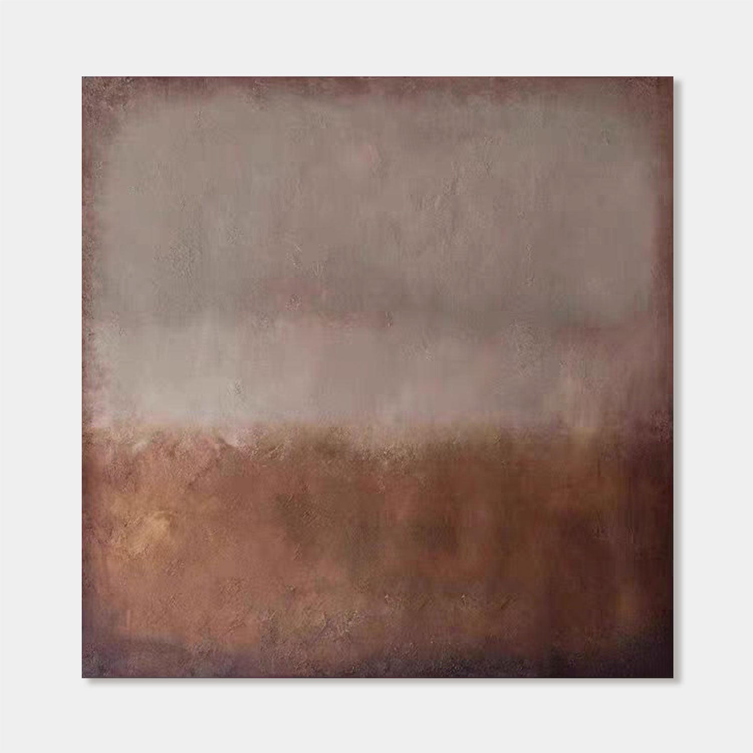 Wabi Sabi Minimalist Landscape Painting - Muted Horizon