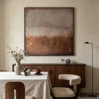 Wabi Sabi Minimalist Landscape Painting - Muted Horizon