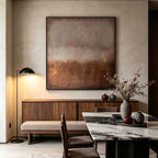 Wabi Sabi Minimalist Landscape Painting - Muted Horizon