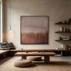 Wabi Sabi Minimalist Landscape Painting - Muted Horizon