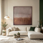 Wabi Sabi Minimalist Landscape Painting - Muted Horizon
