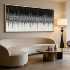 Abstract Black and White Wall Art - Nocturne Horizon