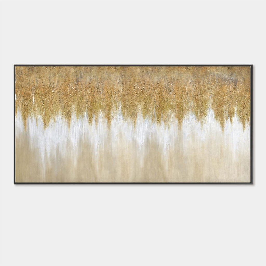 Modern Abstract Gold and Beige Wall Art - Ochre Descent