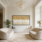 Modern Abstract Gold and Beige Wall Art - Ochre Descent