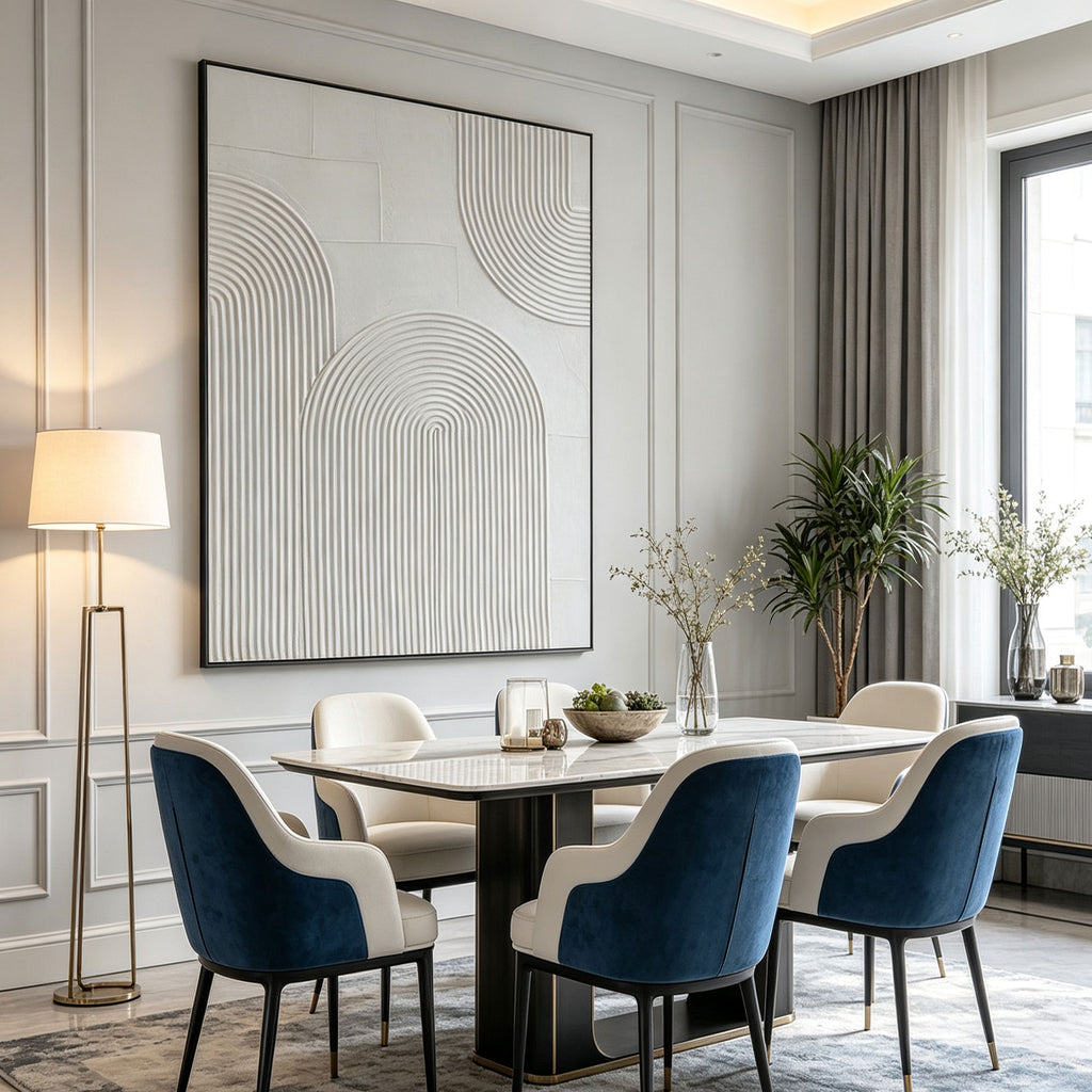 3D Textured Scandinavian Geometric Wall Art - Pale Arcade