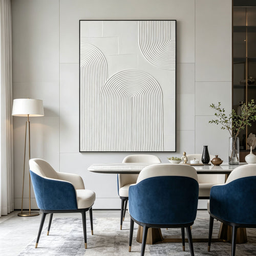 3D Textured Scandinavian Geometric Wall Art - Pale Arcade