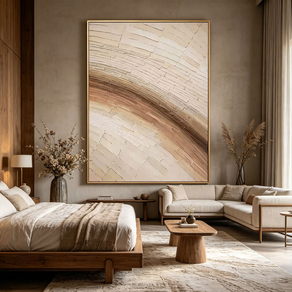 Wabi Sabi Abstract Beige Wall Art - Pale Current