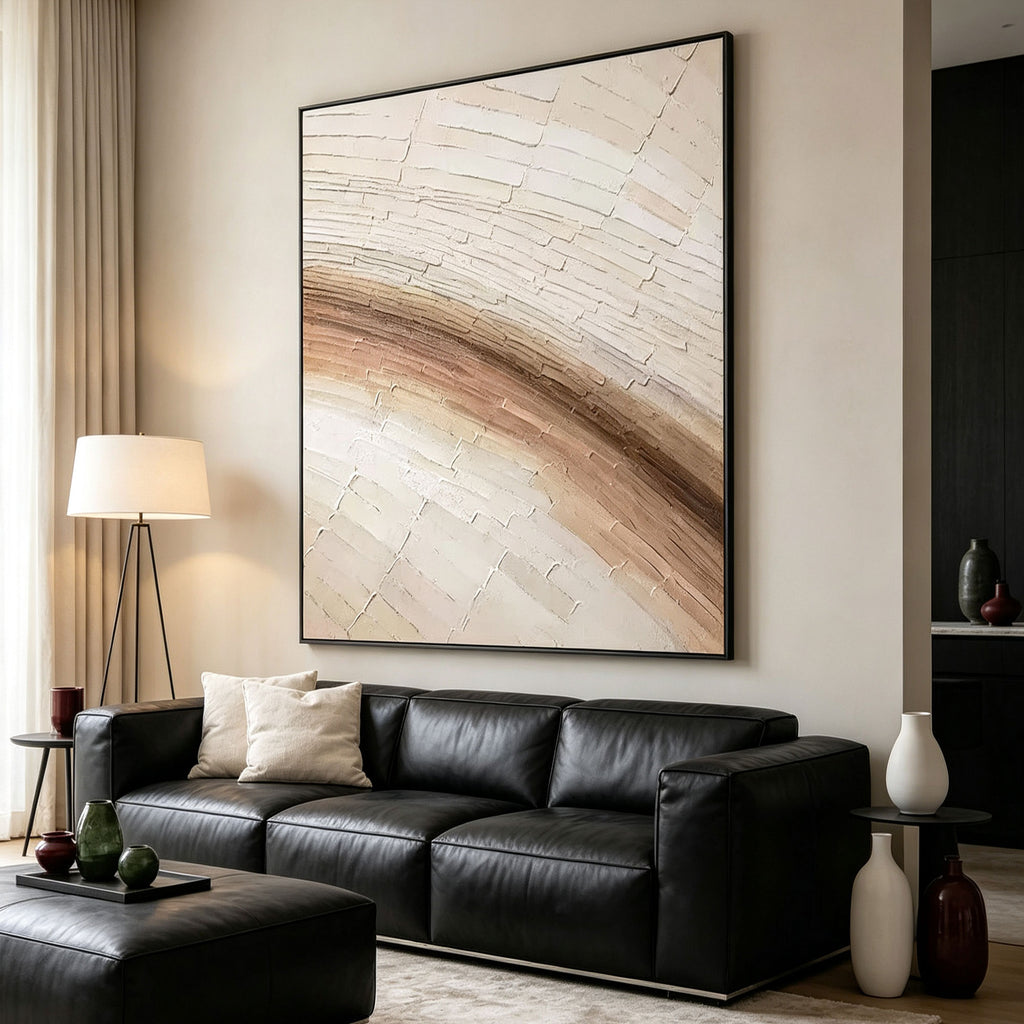 Wabi Sabi Abstract Beige Wall Art - Pale Current