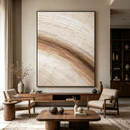 Wabi Sabi Abstract Beige Wall Art - Pale Current
