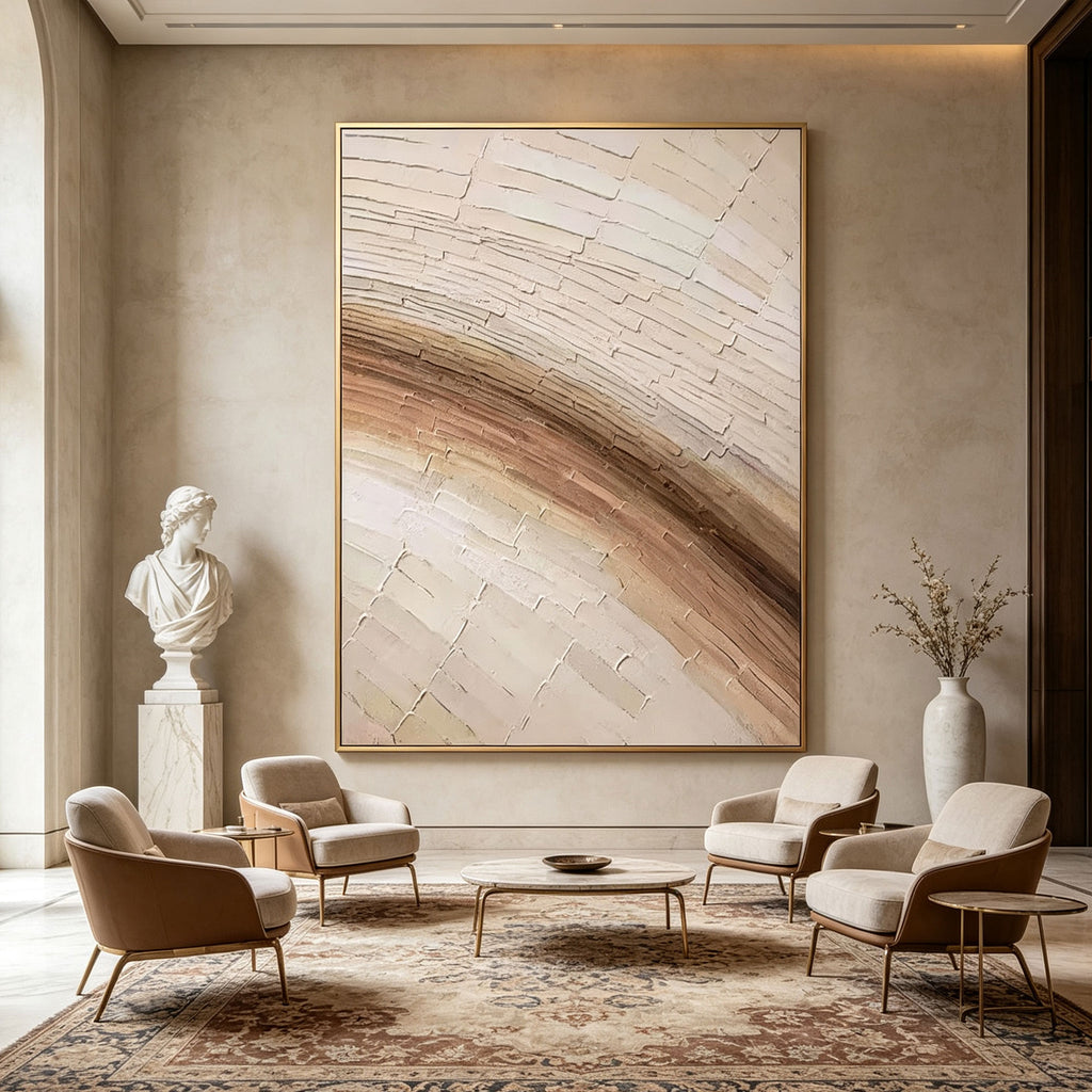 Wabi Sabi Abstract Beige Wall Art - Pale Current