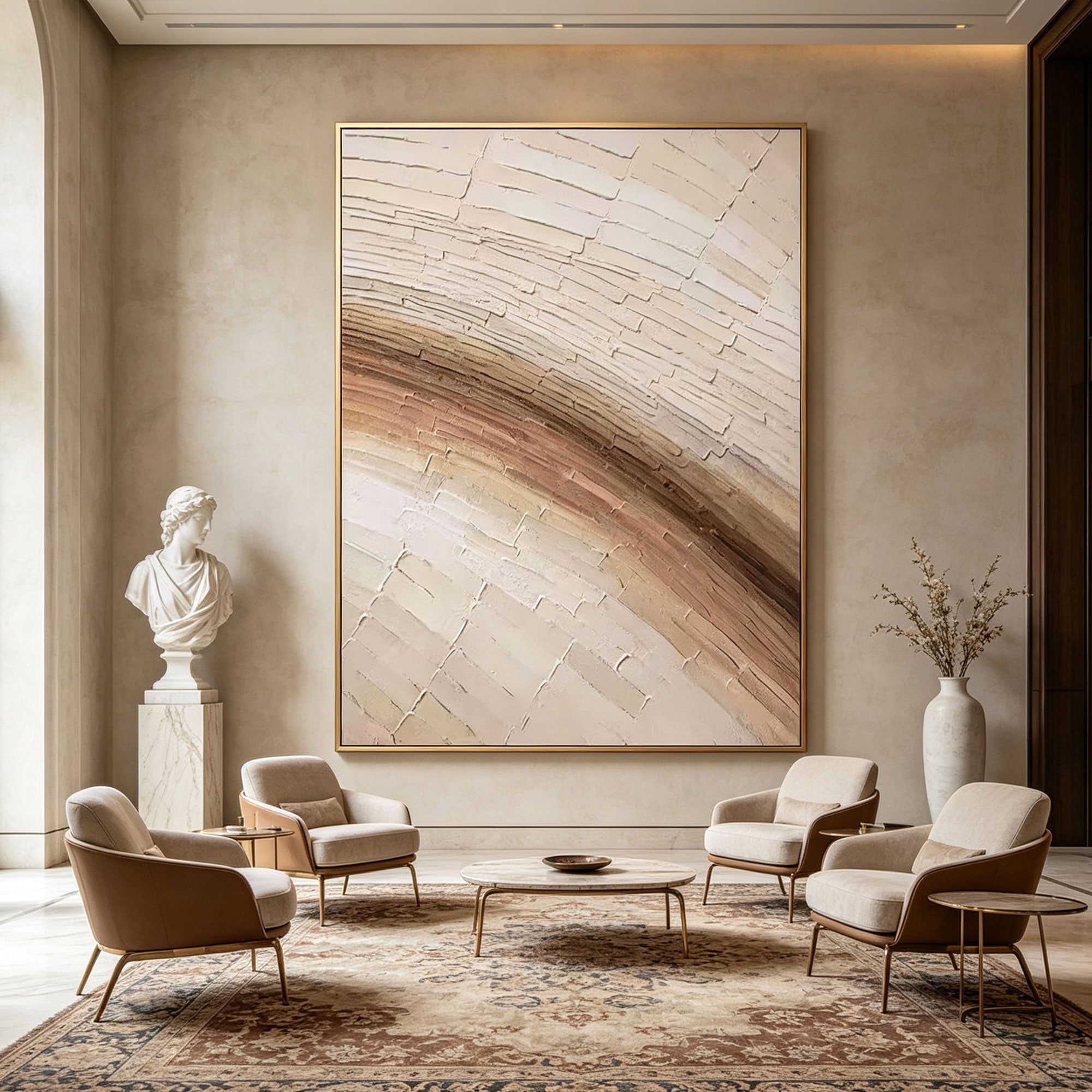 Wabi Sabi Abstract Beige Wall Art - Pale Current