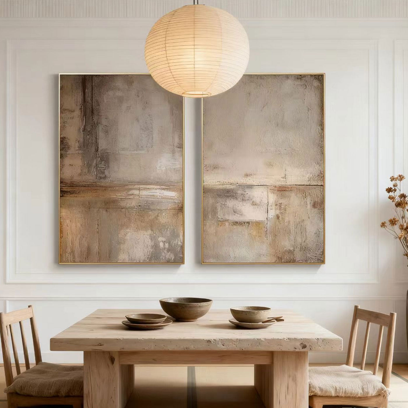 Wabi Sabi Abstract Landscape Wall Art - Pale Divide
