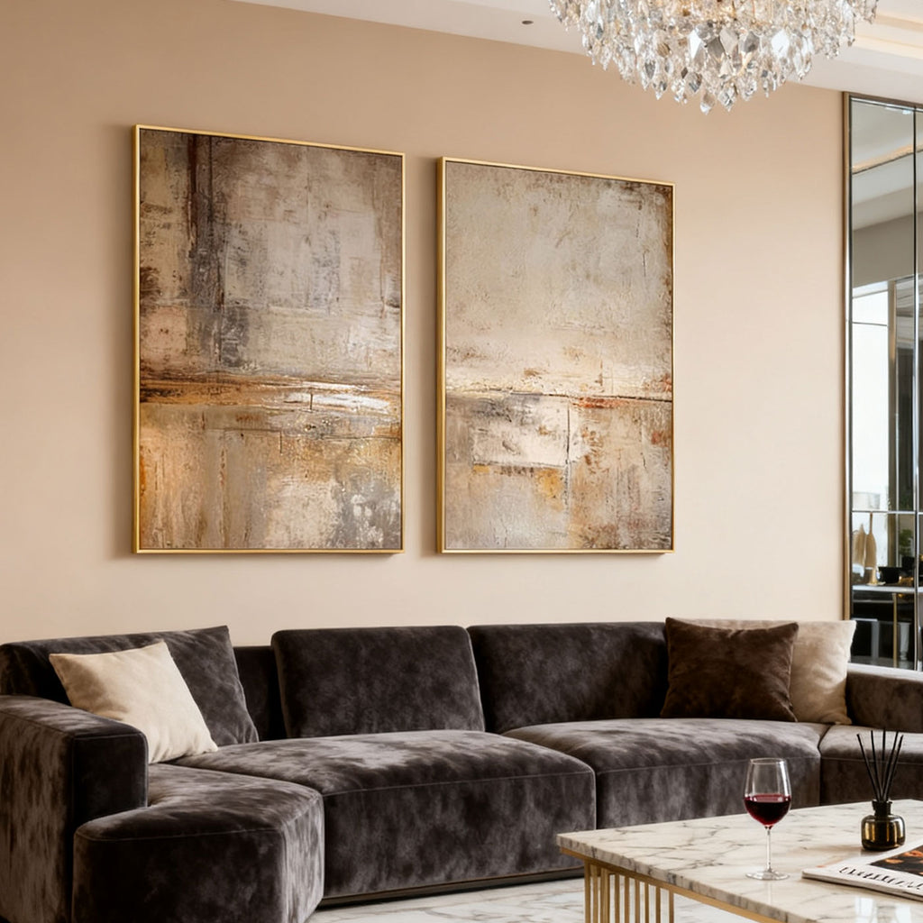 Wabi Sabi Abstract Landscape Wall Art - Pale Divide