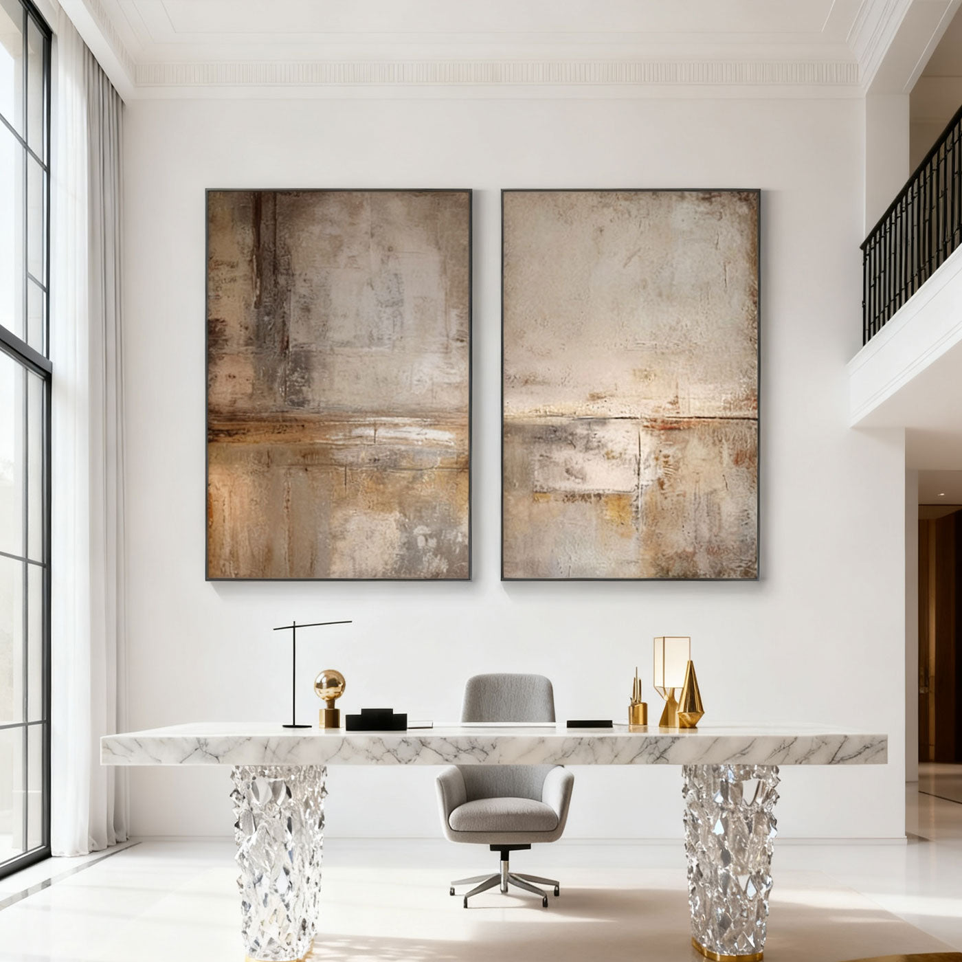 Wabi Sabi Abstract Landscape Wall Art - Pale Divide