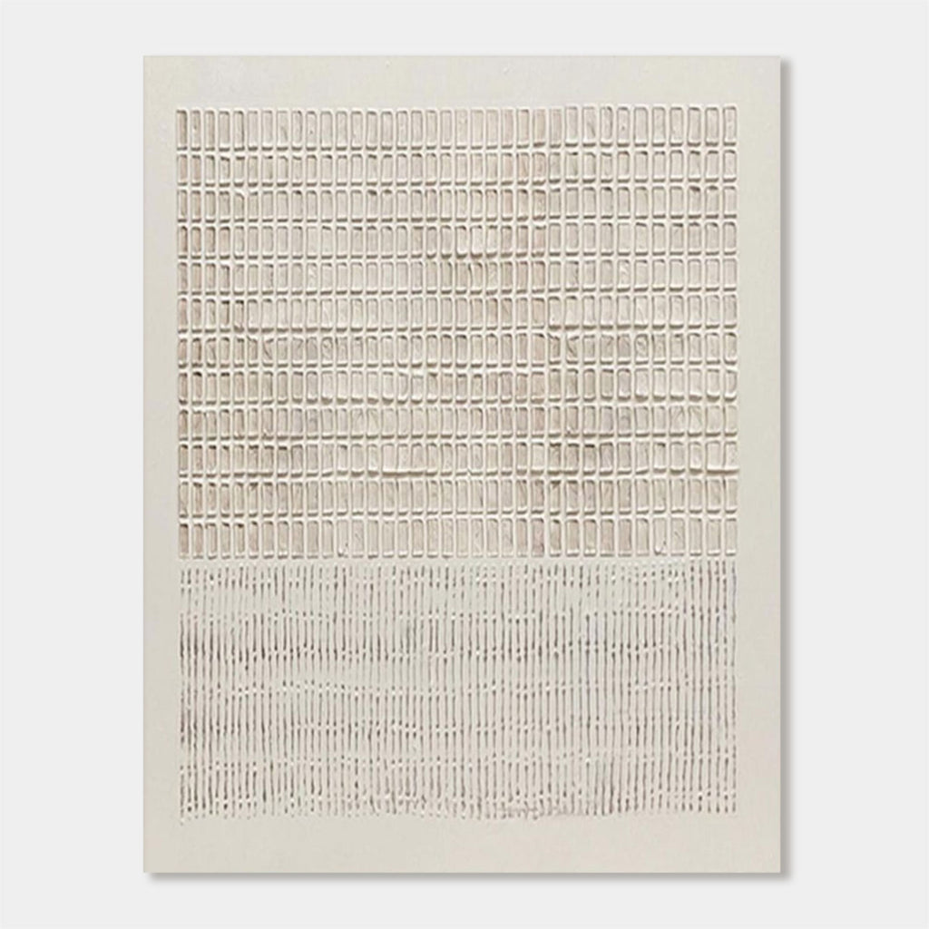 3D Textured Wabi Sabi Geometric Canvas Art - Pale Register