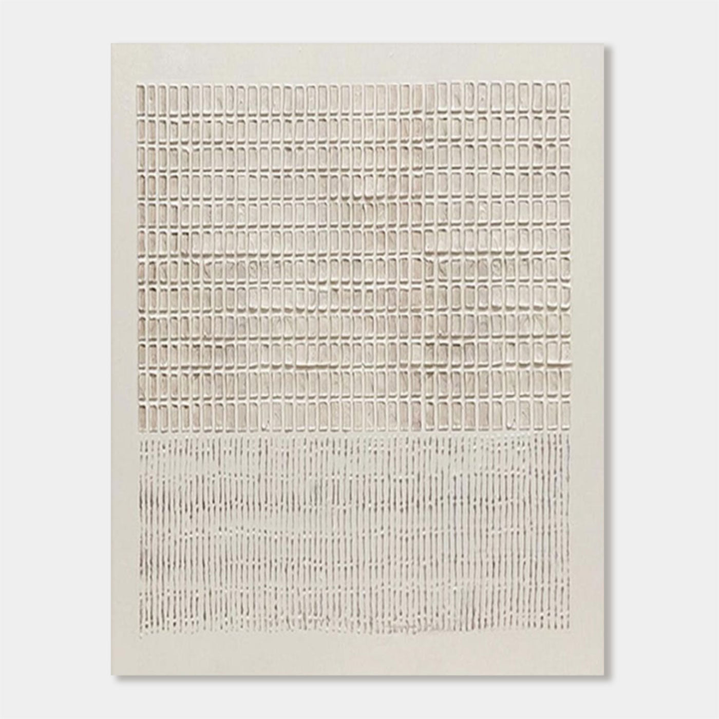 3D Textured Wabi Sabi Geometric Canvas Art - Pale Register