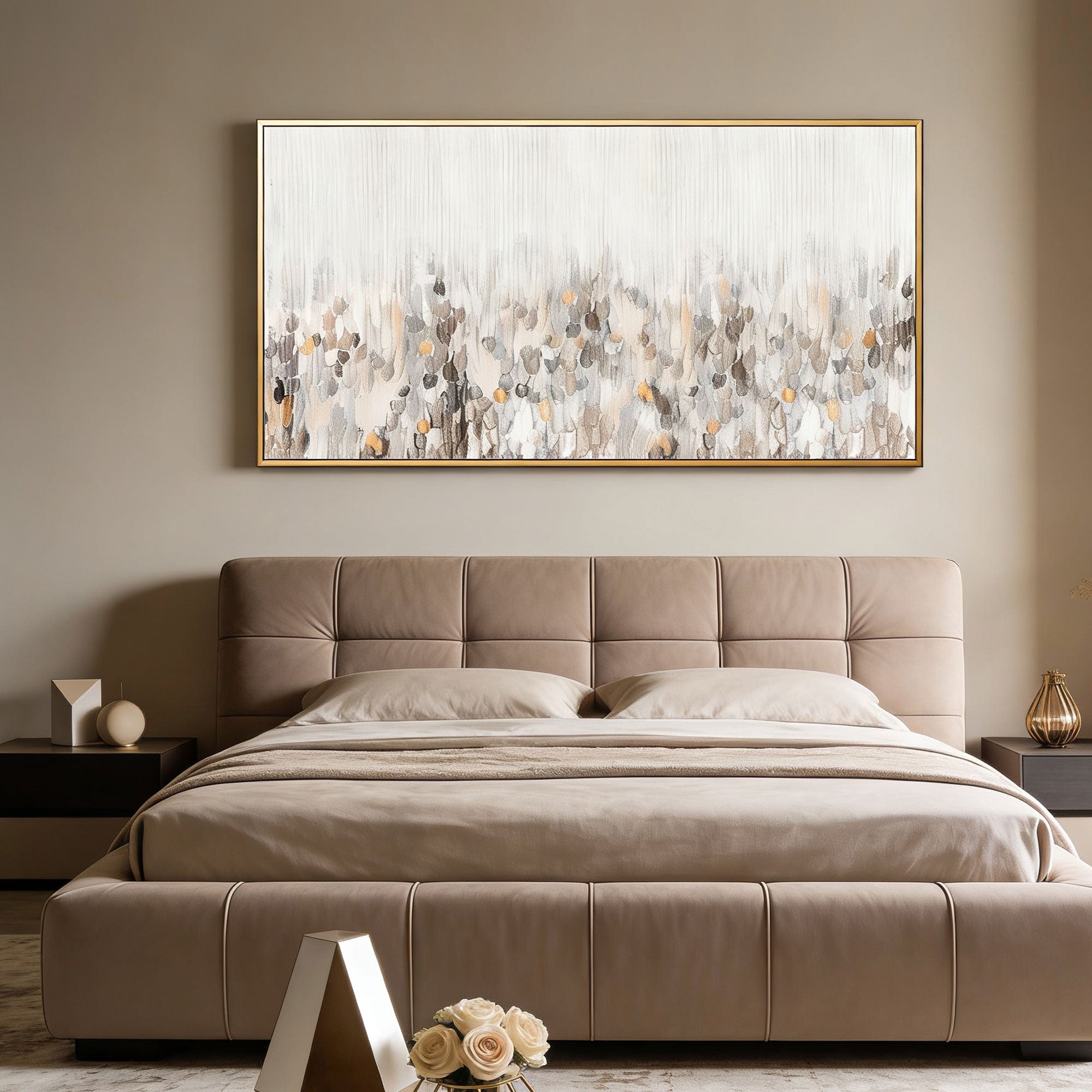 Modern Minimalist White and Gray Wall Art - Pearl Scatter