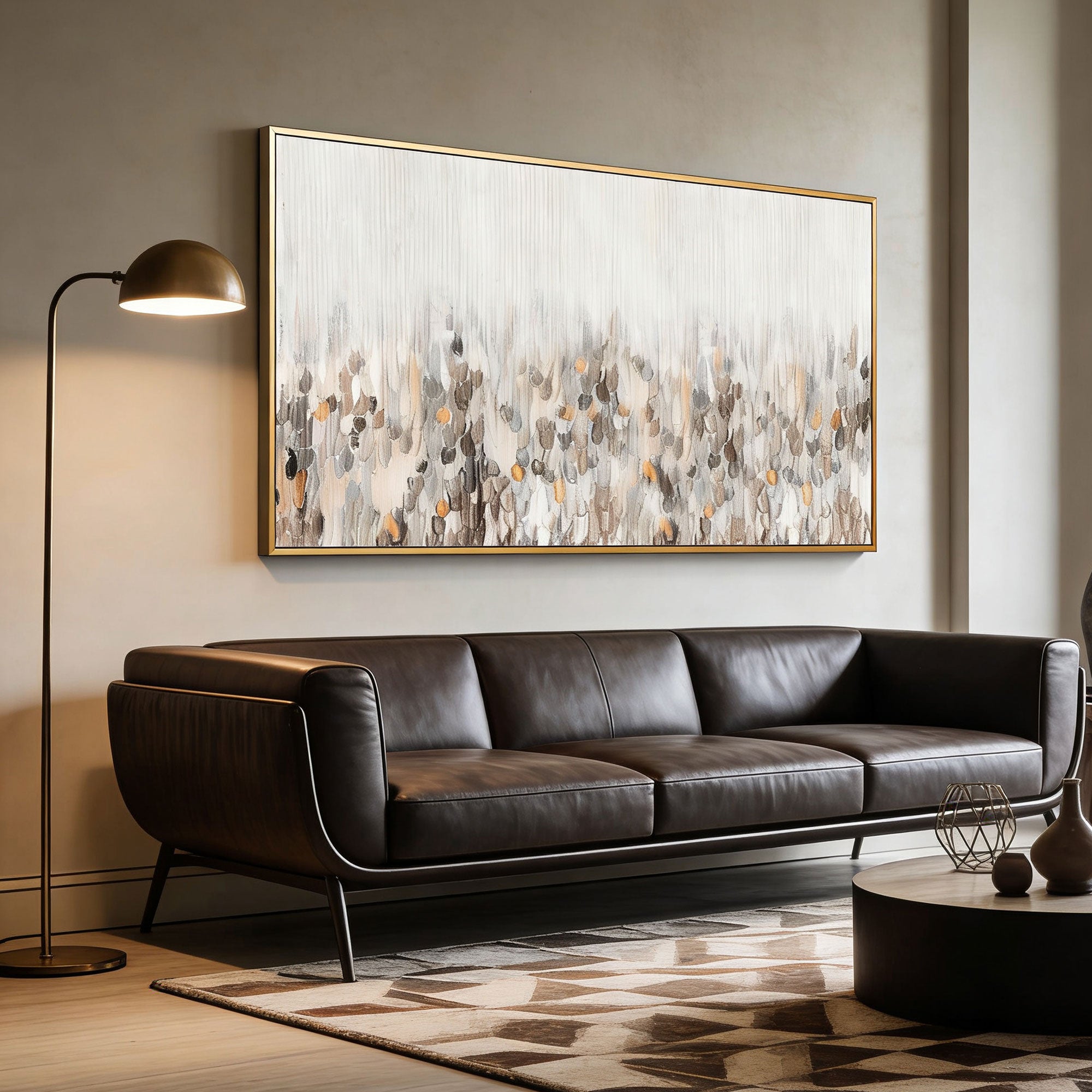 Modern Minimalist White and Gray Wall Art - Pearl Scatter