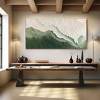 Abstract Textured Ocean Waves Canvas Art | Green Surge