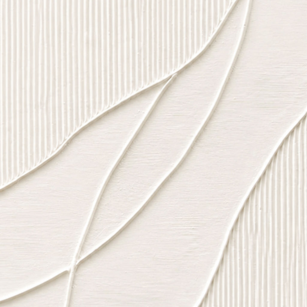 3D Textured Minimalist Geometric Wall Art - Quiet Frond