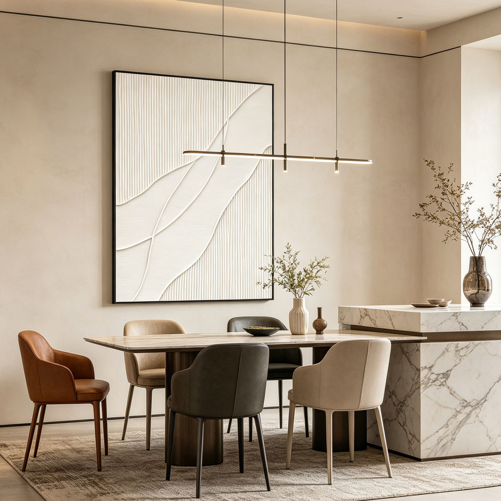 3D Textured Minimalist Geometric Wall Art - Quiet Frond