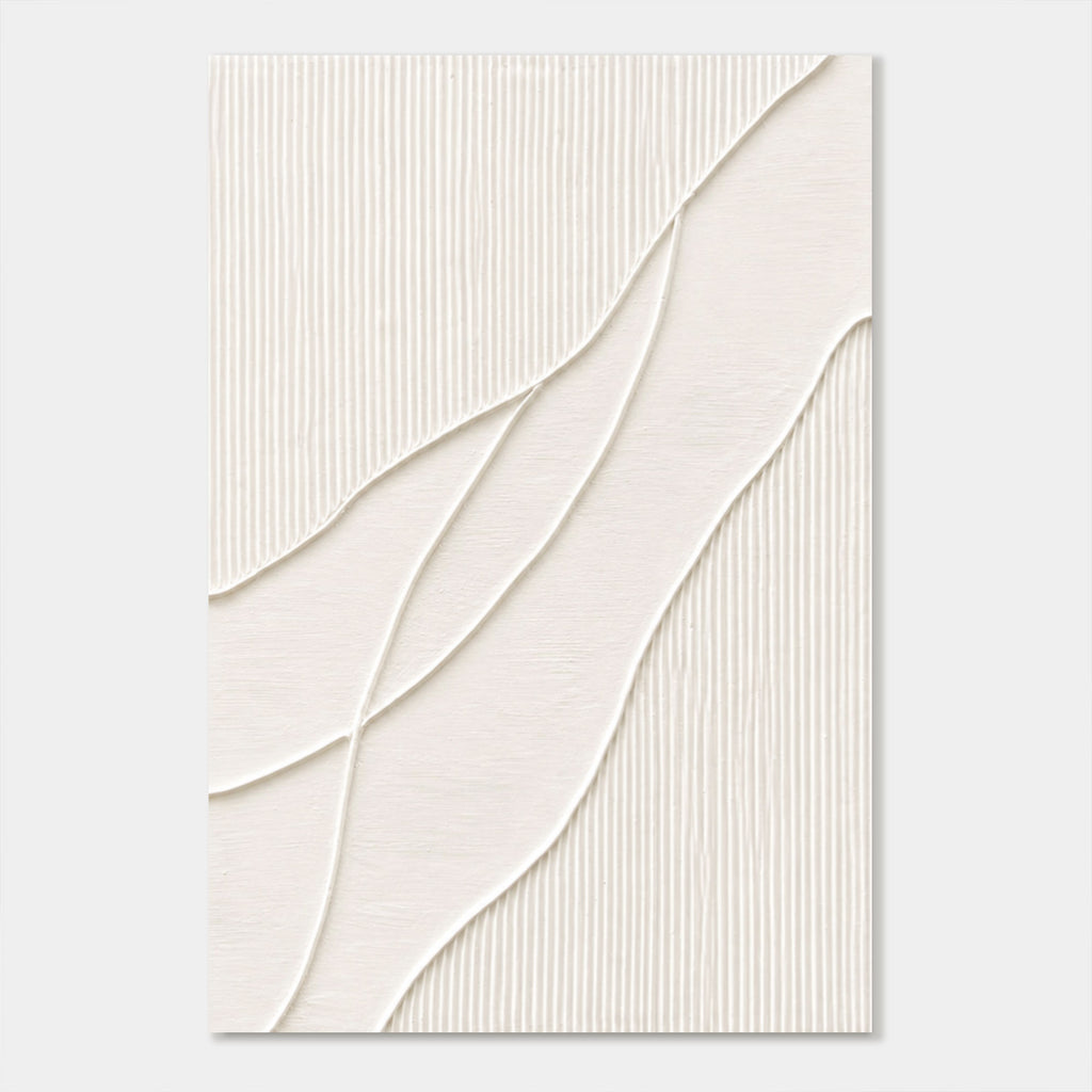3D Textured Minimalist Geometric Wall Art - Quiet Frond