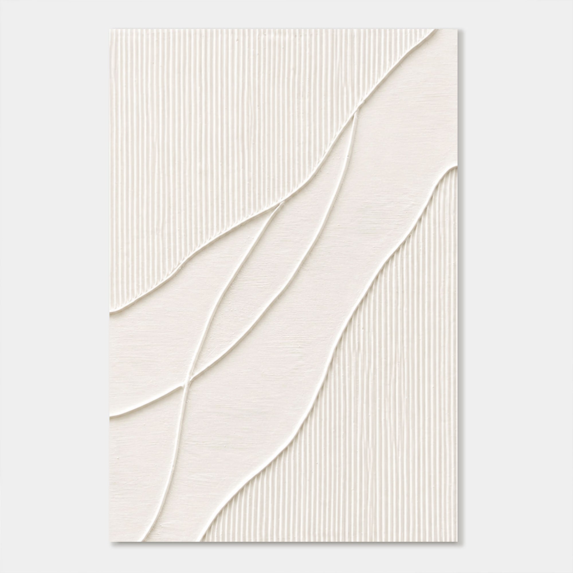 3D Textured Minimalist Geometric Wall Art - Quiet Frond