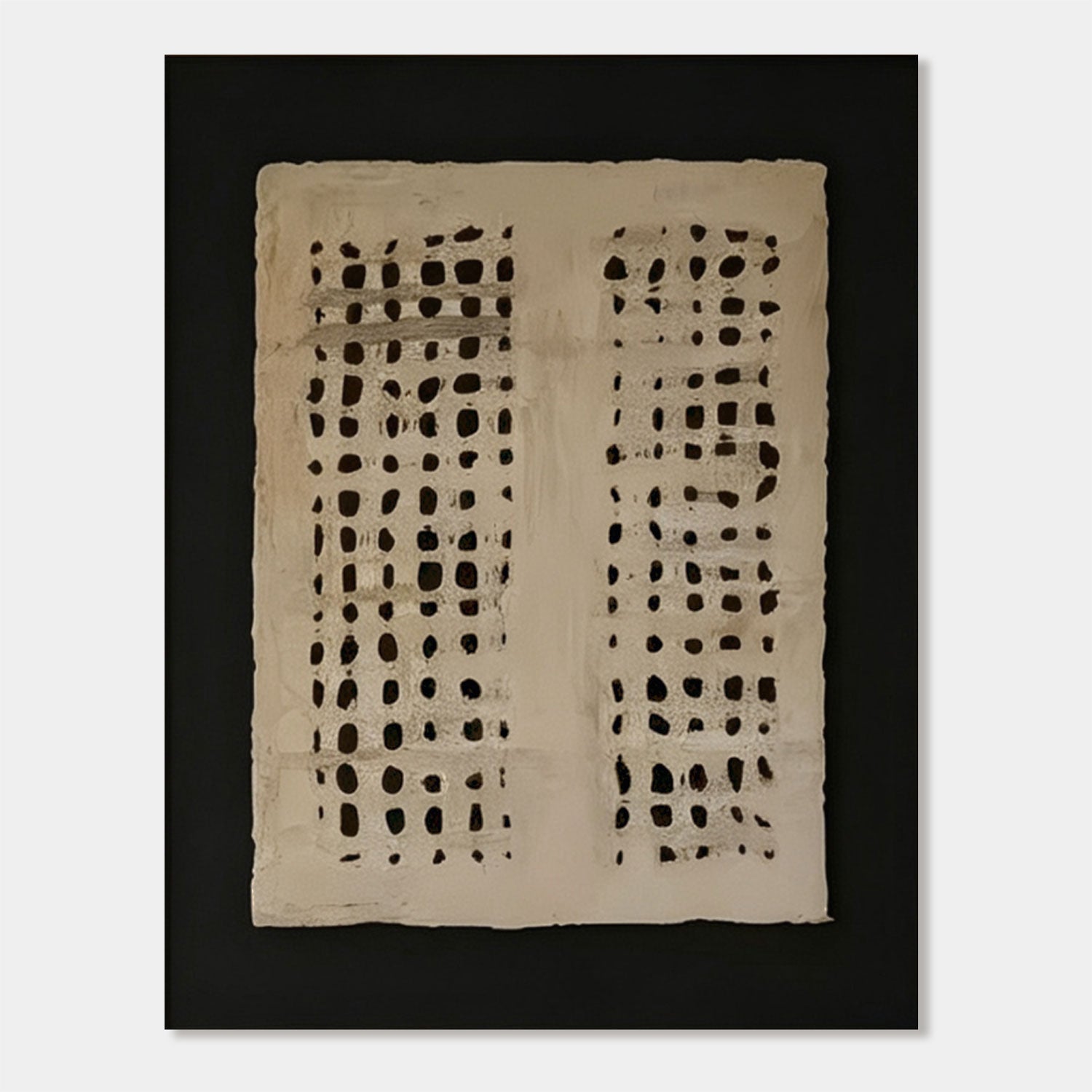 Wabi Sabi Geometric Beige Wall Art - Quiet Lattice